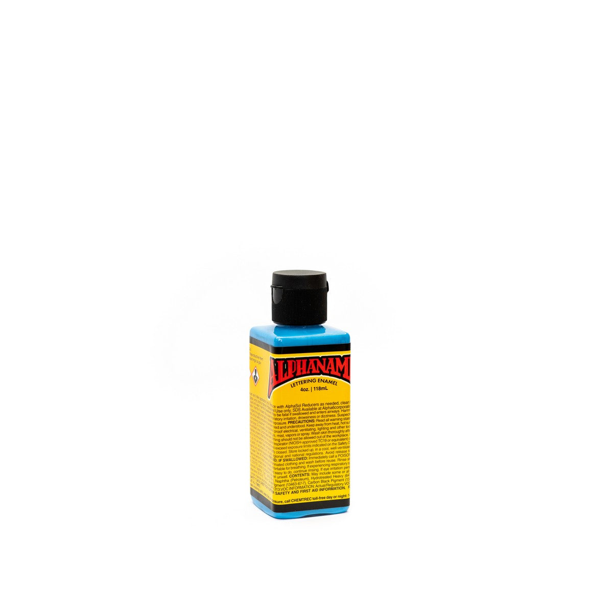 Alphanamel LIGHT BLUE enamel paint in a small bottle with vibrant color, oil-based and UV resistant finish.