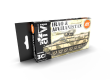 AK 3rd Gen Iraq & Afghanistan acrylic paint set with essential colors for US Army and Marine Corps vehicle models.