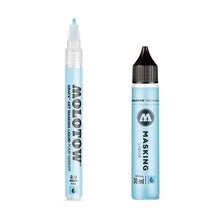 Molotow Liquid Mask with precision marker and refill bottle for easy, residue-free liquid masking in art projects.