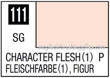 Mr. Color Character Flesh 1 paint label showing shade 111 for precise model painting by Mr Hobby.