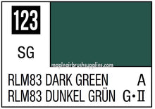 Mr. Color RLM83 Dark Green 10ml paint swatch showing deep green color for model and hobby use.