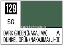 Mr. Color Dark Green Nakajima 129 paint swatch showing deep green shade for modeling and hobby use.