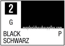 Mr. Color Gloss Black C2 label showing black paint color code 2 with gloss finish and product name details.