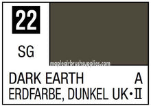 Mr. Color Dark Earth paint swatch showing color code 22 with dark earthy tone for model painting and hobby use.