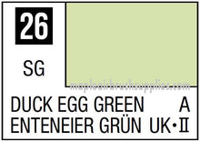 Mr. Color Duck Egg Green 26 paint swatch showing soft muted green shade for model painting and hobby use.