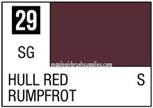 Mr. Color Hull Red showing rich, deep red pigment in a 10ml bottle for modeling and hobby use.