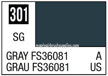 Mr. Color Gray FS36081 swatch showing deep gray paint tone with product code 301 for model and hobby use.