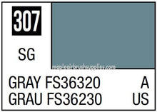 Mr. Color Gray FS36320 10ml paint swatch showing detailed gray shade labeled 307 for modeling and hobby use.