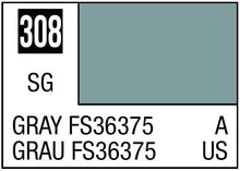 Mr. Color Gray FS36375 label showing 10ml paint code 308 for model and hobby use in gray shade FS36375.