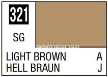 Mr. Color Light Brown showing color swatch labeled 321 SG in light brown shade for hobby paint.