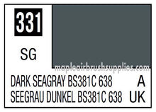 Mr. Color Dark Seagray Bs381C 638 paint label showing a deep gray-green shade for model and hobby use.