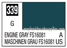 Mr. Color Engine Gray FS16081 10ml paint swatch showing color code 339 for modeling and hobby projects.