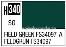 Mr. Color Field Green FS34097 showing deep green paint shade in 10ml bottle for hobby modeling.
