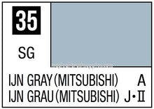 Mr. Color IJN Gray Mitsubishi showing a 10ml paint sample in gray shade for model detailing and hobby projects.