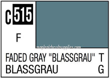 Mr. Color Faded Gray Blassgrau c515 paint swatch showing muted blue-gray color for modeling and hobby use.