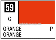 Mr. Color Orange 59 paint swatch showing a vibrant orange color for hobby and model painting by Mr Hobby.