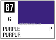 Mr. Color Purple 67 swatch showing deep rich purple paint color for model and hobby airbrush use.