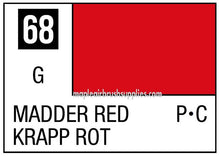 Mr. Color Red Madder 68 showcases a vibrant red hue in a 10ml bottle by Mr Hobby, ideal for painting and modeling projects.