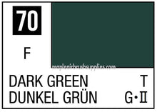 Mr. Color Dark Green with color code 70, showcasing a rich, deep green shade for hobby and model painting.