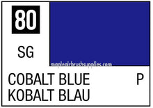 Mr. Color Cobalt Blue 80 acrylic paint swatch showing rich, vibrant blue shade with labeling details.