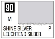 Mr. Color Shine Silver label showing paint code 90 and description for 10ml bottle from Mr Hobby series.