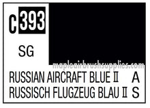 Mr. Color Russian Aircraft Blue II 393 paint label showing color code and name for model aircraft painting.