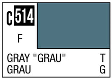 Mr. Color Gray Grau c514 paint color swatch showing medium gray-blue tone for model painting.