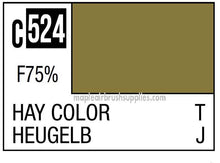 Mr. Color Hay Color C524 10ml paint swatch showing a muted natural hay shade for modeling and hobby use.