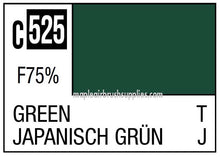 Mr. Color Green c525 paint swatch showing deep green tone for model painting and hobby use.