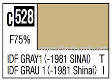Mr. Color IDF Gray 1 paint swatch labeled c528 showing shade 1981 Sinai in 10ml bottle detail.