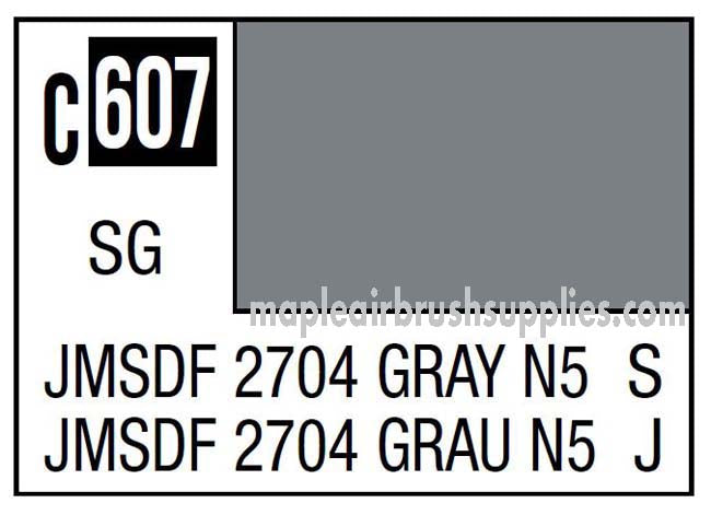 Mr. Color Jmsdf 2704 Gray N5 swatch labeled C607 with color sample in gray for model painting.