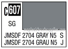 Mr. Color Jmsdf 2704 Gray N5 swatch labeled C607 with color sample in gray for model painting.