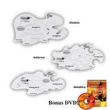 True Fire Artool Freehand Stencils featuring Diablo, Inferno, Wildfire templates plus bonus instructional DVD by Mike Lavallee.