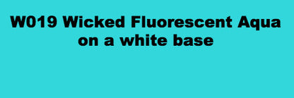 W019 Createx Wicked Fluorescent Aqua on white base