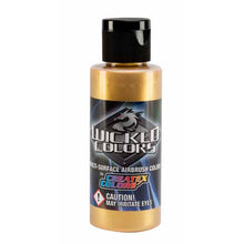 Wicked Metallic Gold multi-surface airbrush paint by Createx for durable metallic finishes on various materials