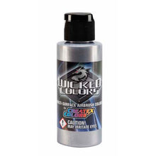 Wicked Metallic Silver by Createx Wicked Colors, durable multi-surface metallic airbrush paint for various applications.