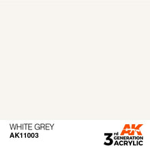 AK 3rd Gen White Grey acrylic paint by AK Interactive, designed for brush and airbrush applications with optimal coverage.