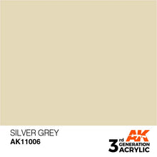 AK 3rd Gen Silver Grey acrylic paint by AK Interactive, designed for brush and airbrush with optimal coverage and intensity.