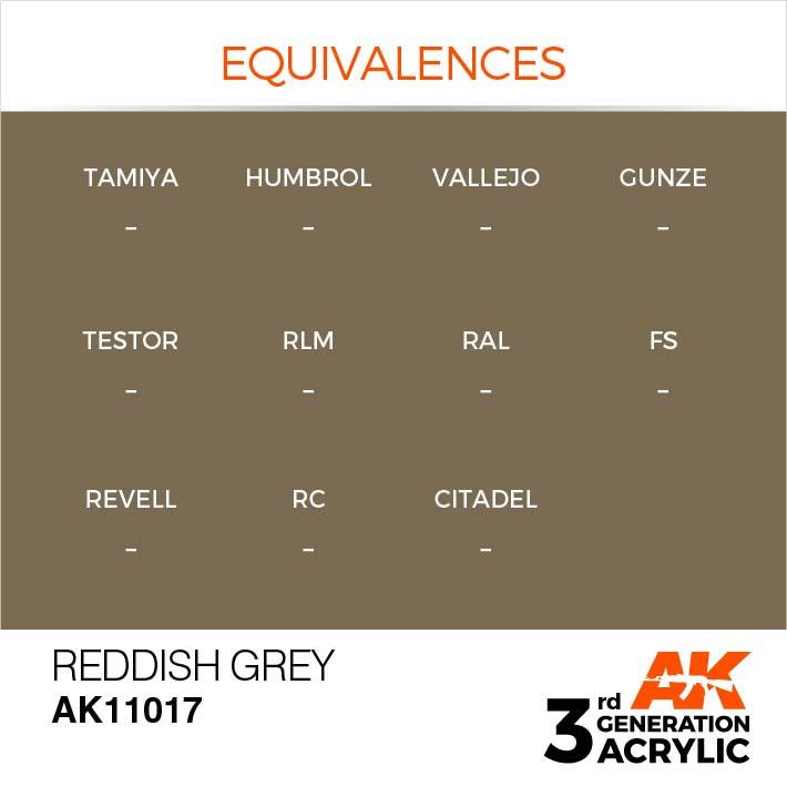 AK Interactive 3rd Gen Cross Reference Reddish Grey