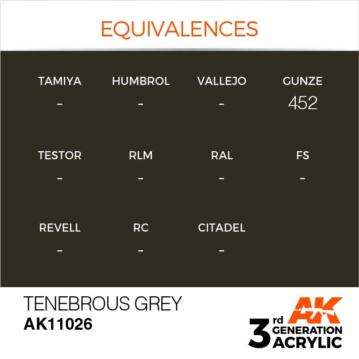AK Interactive 3rd Gen Cross Reference Tenebrous Grey