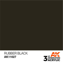 AK 3rd Gen Rubber Black acrylic paint by Ak Interactive for brush and airbrush with optimal coverage and intensity.