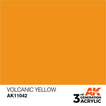 AK 3rd Gen Volcanic Yellow premium acrylic hobby paint with intense coverage for brush and airbrush use.
