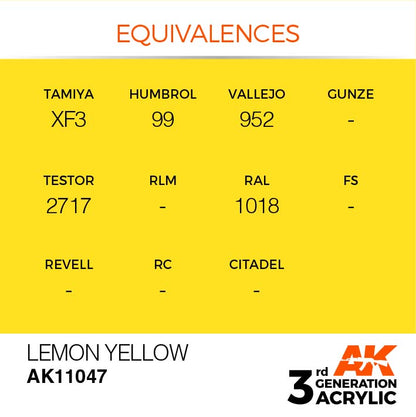 AK Interactive 3rd Gen Cross Reference Lemon Yellow