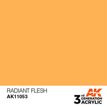 AK 3rd Gen Radiant Flesh acrylic paint swatch showcasing premium, vibrant flesh tone with smooth brush and airbrush use.