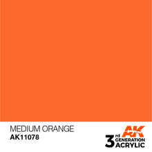 AK 3rd Gen Medium Orange acrylic paint by AK Interactive offers premium coverage for brush and airbrush use.