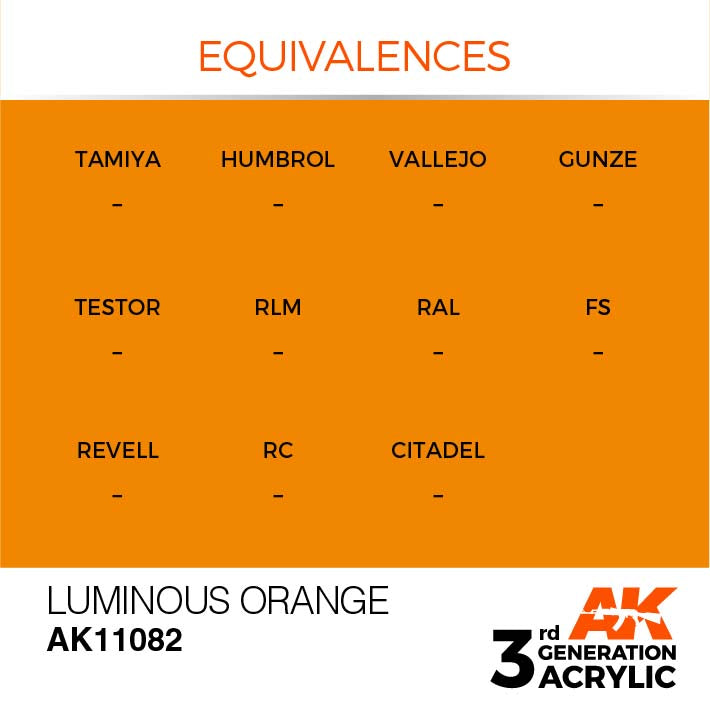 AK Interactive 3rd Gen Cross Reference Luminous Orange