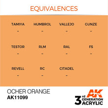 AK 3rd Gen Ocher Orange acrylic paint by Ak Interactive with product code AK11099 for modeling and hobby use.