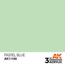 AK 3rd Gen Pastel Blue acrylic paint designed for brush and airbrush with optimal coverage and intensity.