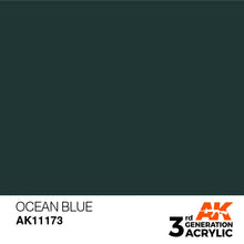 AK 3rd Gen Ocean Blue acrylic paint by AK Interactive for brush and airbrush with optimal coverage and thinning ratio.
