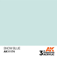 AK 3rd Gen Snow Blue acrylic paint offers premium intensity and smooth coverage for brush and airbrush hobby use.